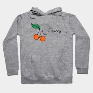 Cherry with leaf continuous one line drawing Hoodie